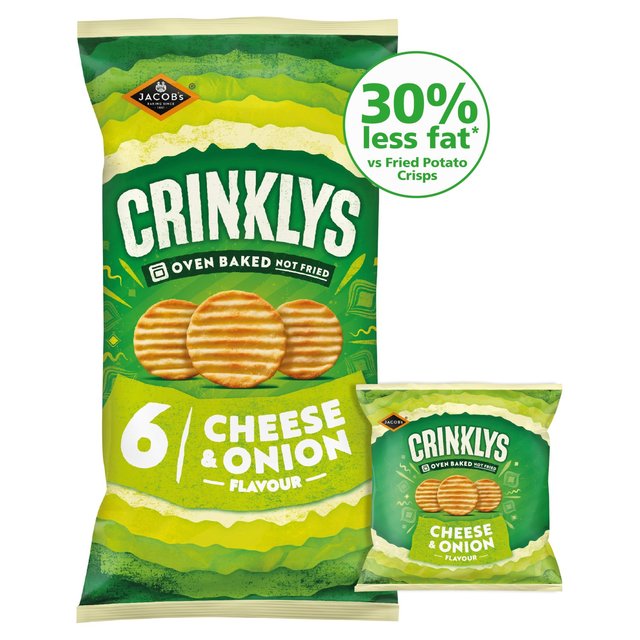 Jacob’s Crinklys Cheese & Onion Multipack Snacks, 6x23g
