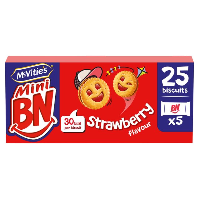 McVitie’s Mini BN Strawberry Flavour Biscuits Multipack, 25 Per Pack