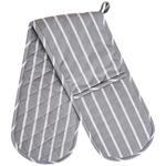 M&S Collection Striped Double Oven Glove Grey