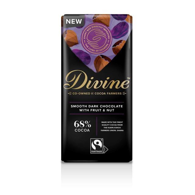 Divine 68% Dark Chocolate With Fruit & Nut, 90g