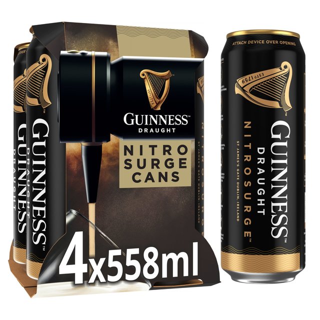 Guinness Draught Nitrosurge Cans, 4 x 558ml