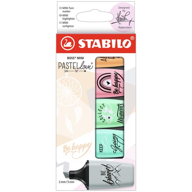 Stabilo Boss Mini Pastellove 5pcs, 5 Per Pack