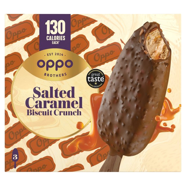 Oppo Brothers Salted Caramel Biscuit Crunch, 3 x 80ml