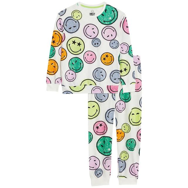 M & S Smiley Pyjamas, 8-9 Years, White