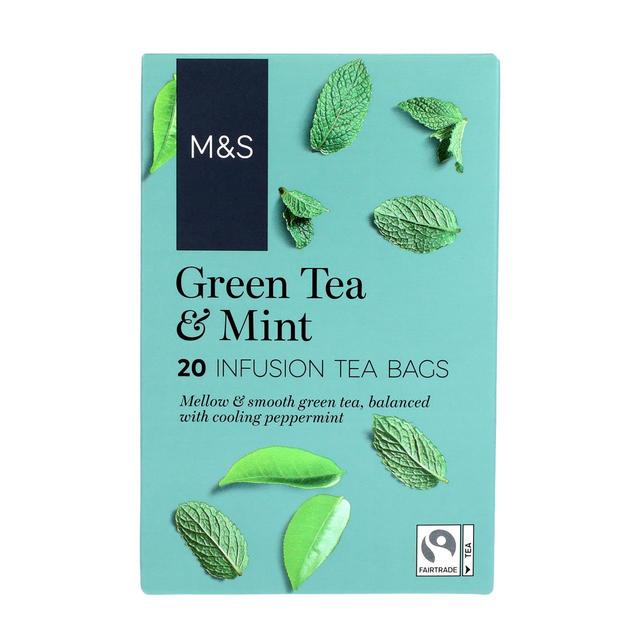 M & S Green Tea & Mint Teabags, 20 Per Pack
