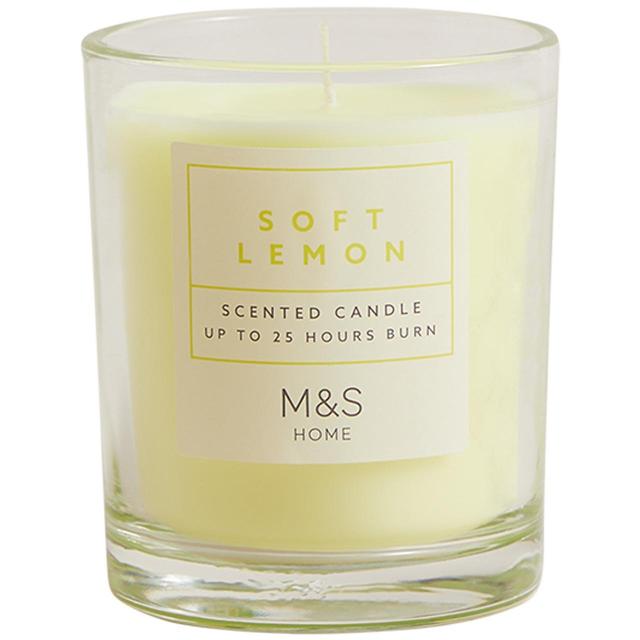 M & S Collection Soft Lemon Scented Candle Yellow