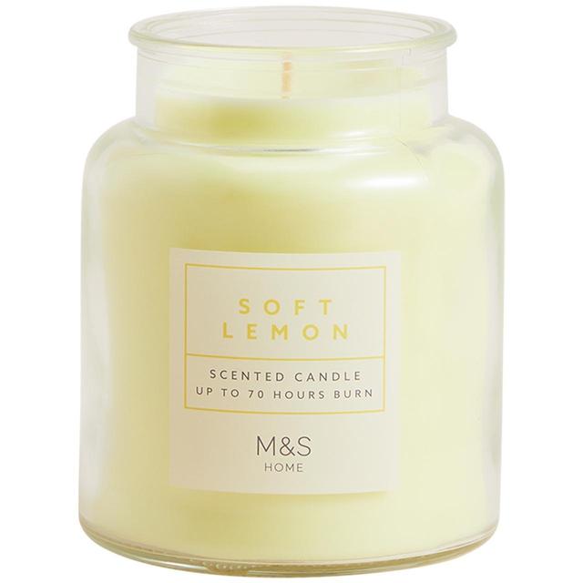 M & S Collection Soft Lemon Jar Candle Yellow