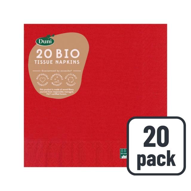 Duni Red Compostable 3 Ply Paper Napkins, 20 per Pack