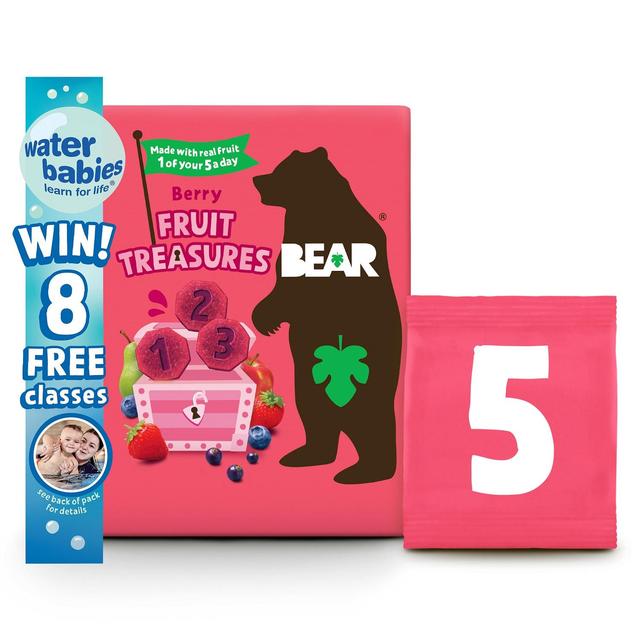 Bear Treasures Kids Snack 3+ Years Berry Flavour, 5 x 20g