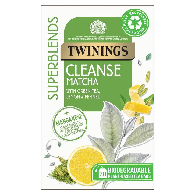 Twinings Superblends Cleanse Matcha, 20 Tea Bags, 20 Per Pack