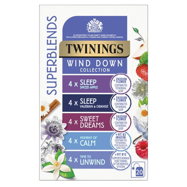 Twinings Superblends Wind Down Collection Variety Pack, 20 Tea Bags, 20 Per Pack