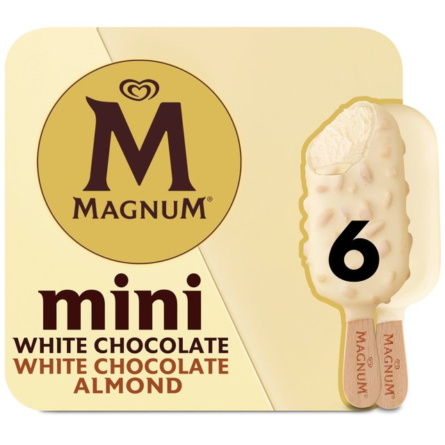 Magnum Mini White Chocolate and Almond Ice Cream Lollies, 330ml