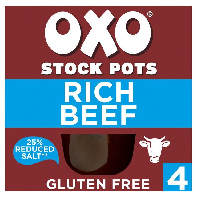 Oxo Stock Pots Reduced Salt Beef, 4 x 80g