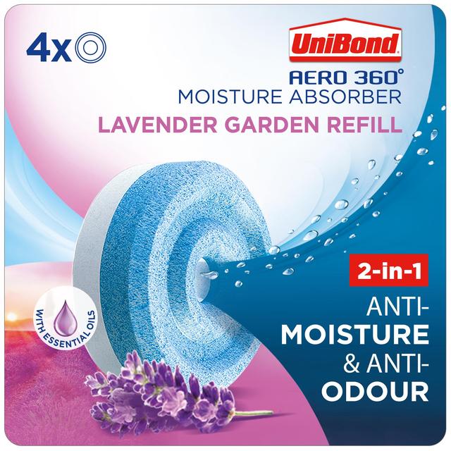 Unibond Aero 360 Moisture Absorber Lavender Garden Refill Tab