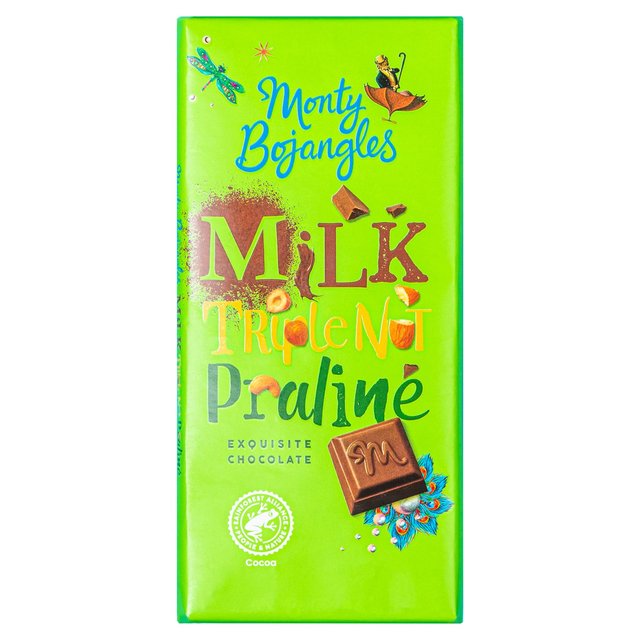 Monty Bojangles Milk Triple nut Praline Chocolate Bar, 150g
