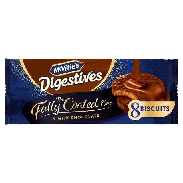 McVitie’s Digestives Biscuits The Fully Coated One in Milk Chocolate, 8 Per Pack