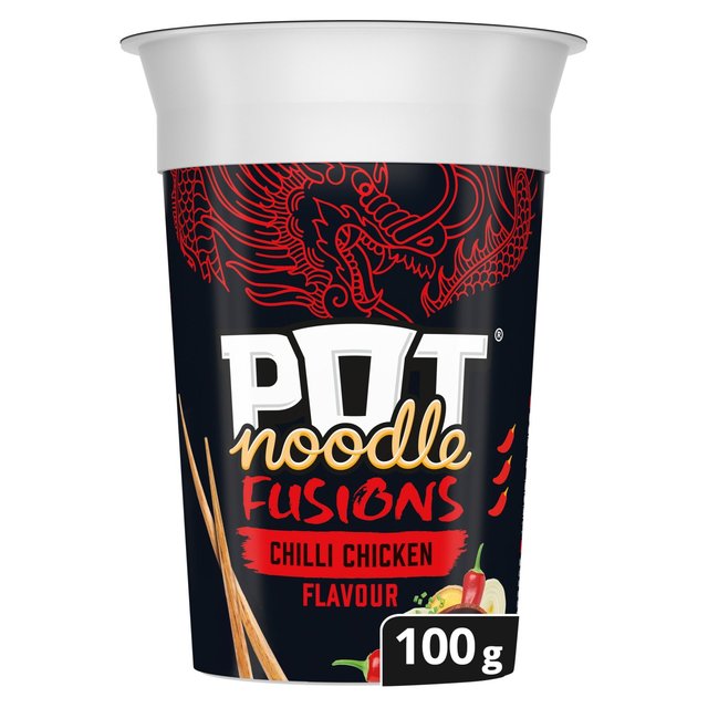 Pot Noodle Fusions Chilli Chicken Instant Snack Noodle, 100g
