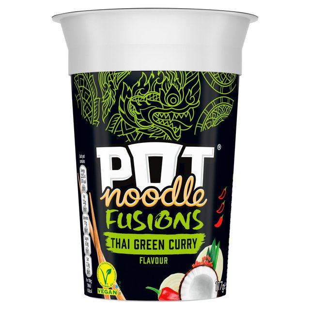 Pot Noodle Fusions Thai Green Curry Instant Snack Noodle, 117g