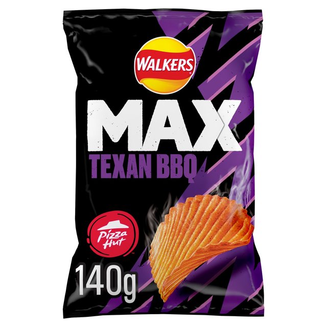 Walkers Max Pizza Hut Texan BBQ Sharing Crisps, 140g