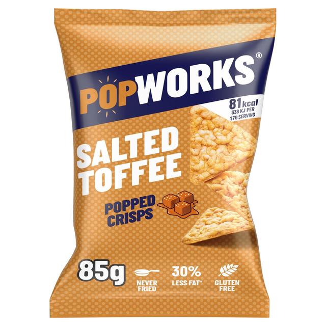 Popworks Salted Toffee Popped Crisps Sharing Bag, 85g