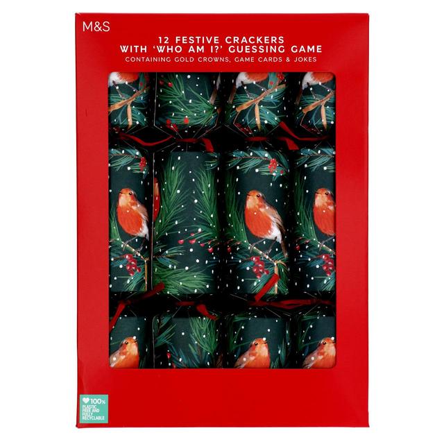 M & S Who am I Christmas Crackers, 12 Per Pack