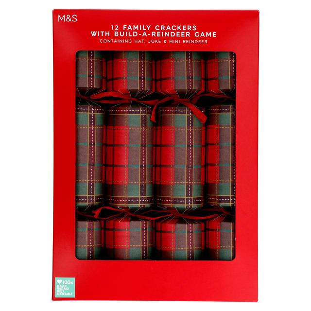 M & S Build-A-Reindeer Game Christmas Crackers, 12 Per Pack