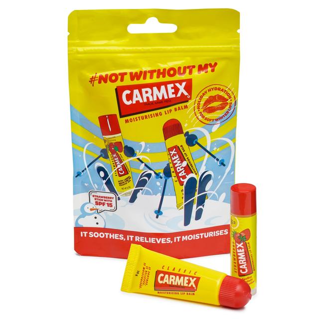 Carmex Winter Pouch Gift 1 x Original Tube & 1 x Strawberry Stick