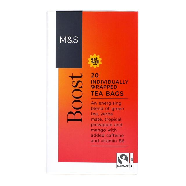 M & S Green Tea Boost Teabags, 20 Per Pack