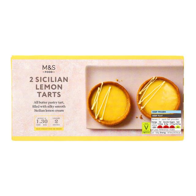 M & S 2 Sicilian Lemon Tarts Frozen, 140g