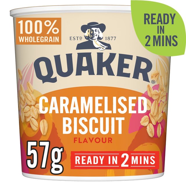 Quaker Oat So Simple Caramelised Biscuit Porridge Cereal Pot, 57g