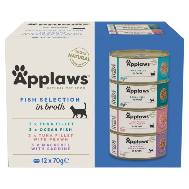 Applaws Cat Tin Multipack Fish Collection, 12 x 70g