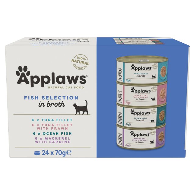 Applaws Cat Tin Fish Selection in Broth Multipack, 24 x 70g