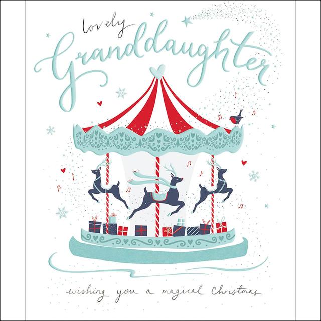 Granddaughter Carousel Christmas Card