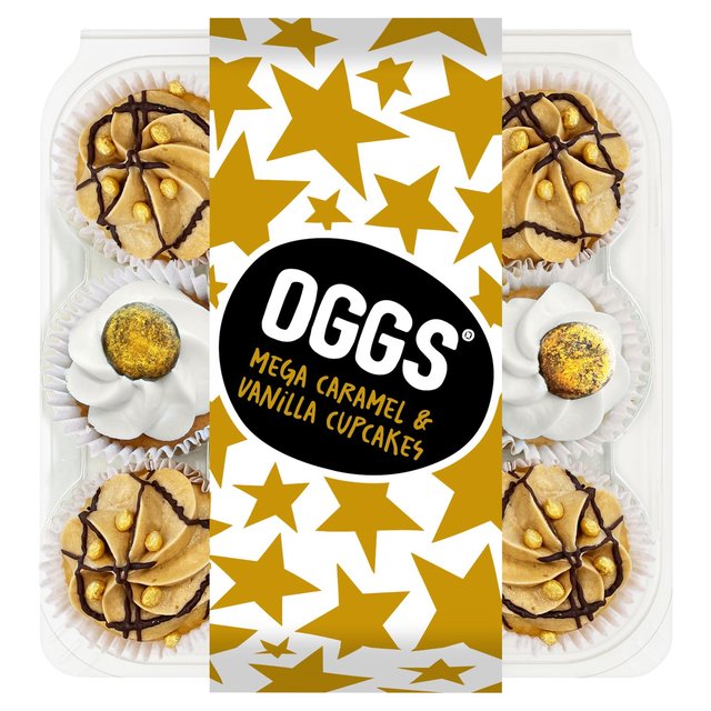 Oggs Mega Caramel and Vanilla Cupcakes, 9 Per Pack