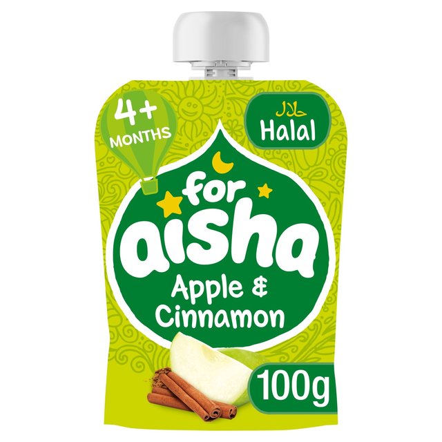 Aisha Fruit Pouch +4 Months, Apple & Cinnamon, 100g 5 x 25g