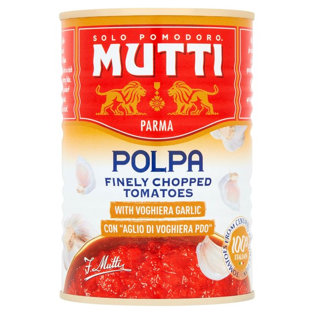 Mutti Finely Chopped Tomatoes With Garlic, 400g