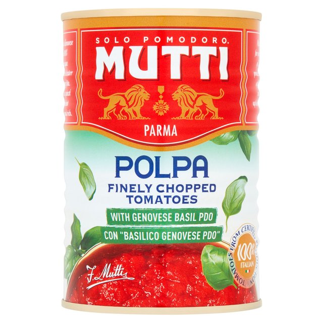 Mutti Finely Chopped Tomatoes With Basil, 400g