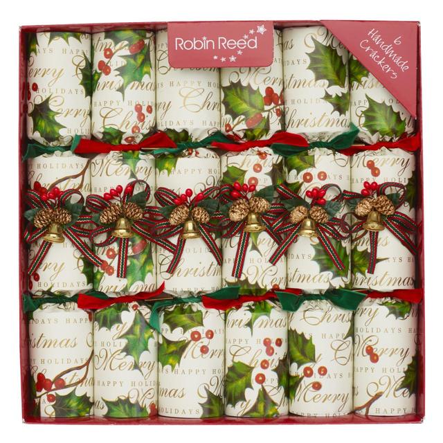 Robin Reed Holly Bells Christmas Crackers, 6 Per Pack