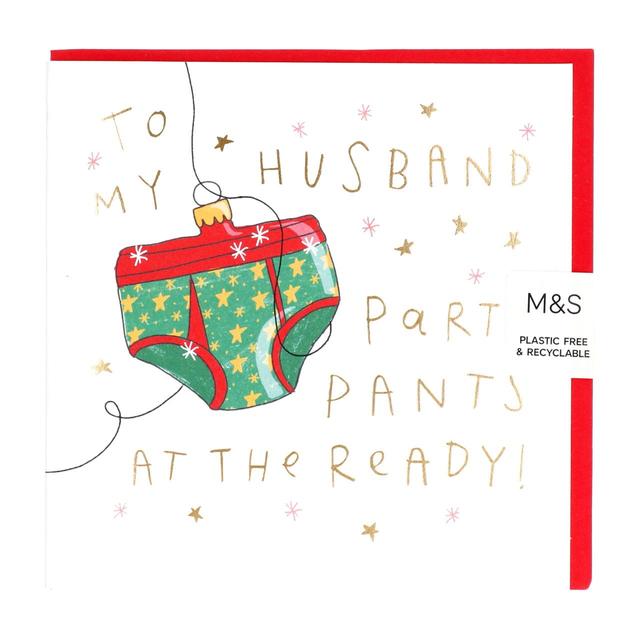 M & S Husband Underpants Christmas Card