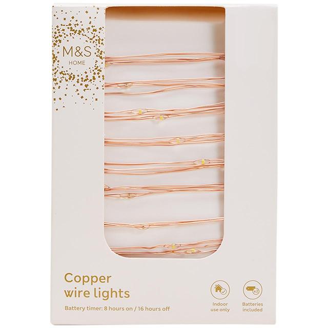 M & S Collection Copper Wire Warm White String Lights, One Size