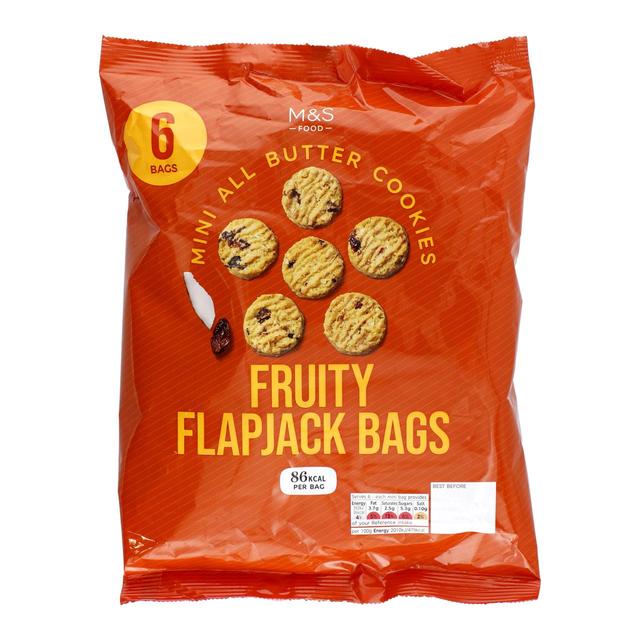 M & S All Butter Mini Fruity Flapjack Bags, 6 x 18g