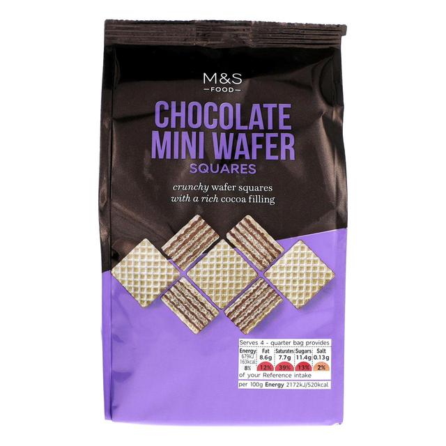 M & S Chocolate Mini Wafer Squares, 125g