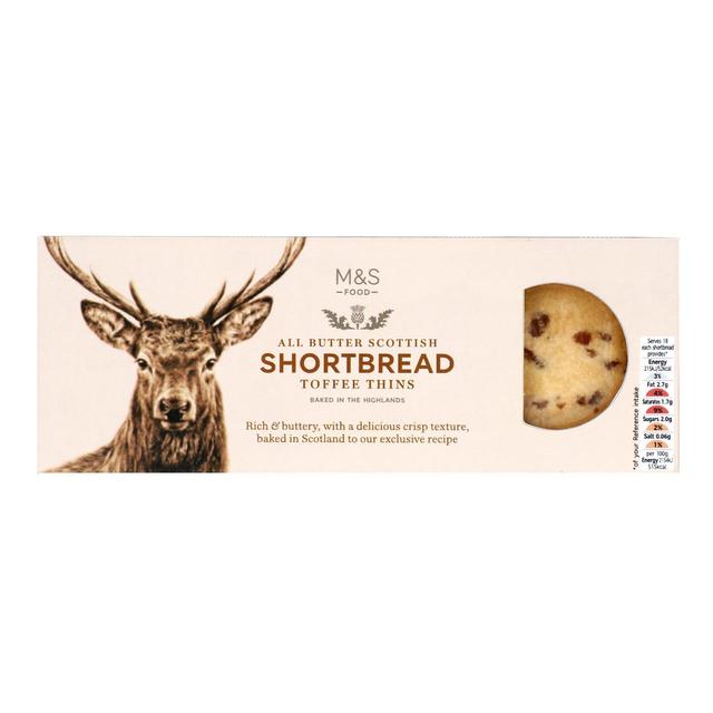 M & S Scottish All Butter Toffee Shortbread Thins, 180g