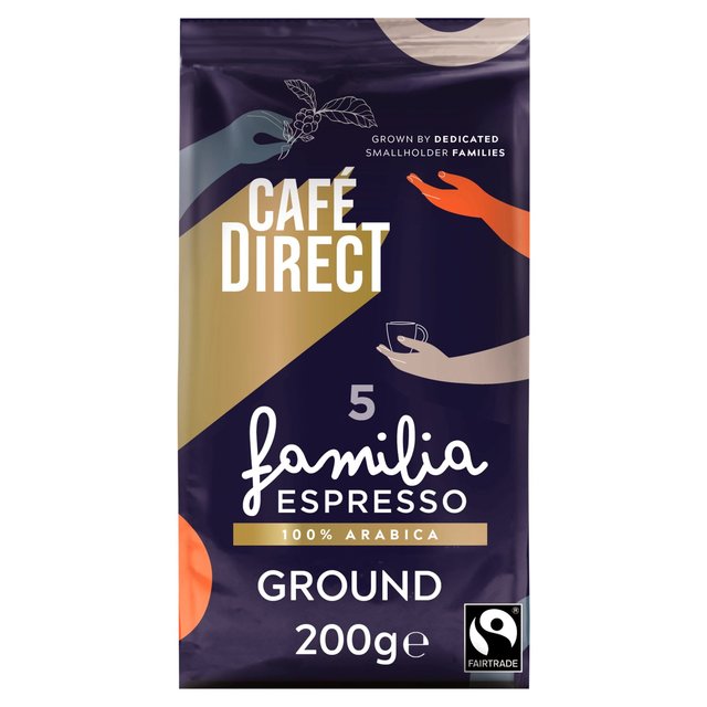 Cafedirect Fairtrade Familia Espresso Ground Coffee, 200g