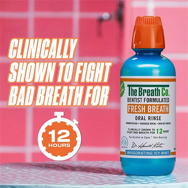 Customer reviews: The Breath Co Alcohol Free Mouthwash -  Dentist Formulated Oral Rinse for 12 Hours of Fresh Breath - Icy Mint  Flavour, 500ml