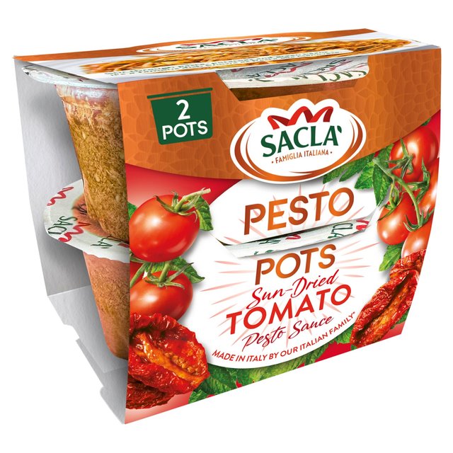 Sacla’ Sun Dried Tomato Pesto Pots, 2 x 45g