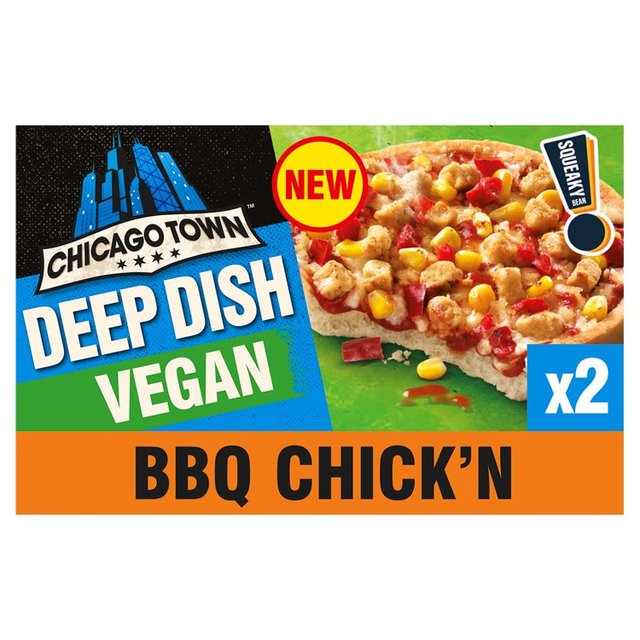 Chicago Town 2 Deep Dish Vegan BBQ Chicken Mini Pizzas, 2 x 155g