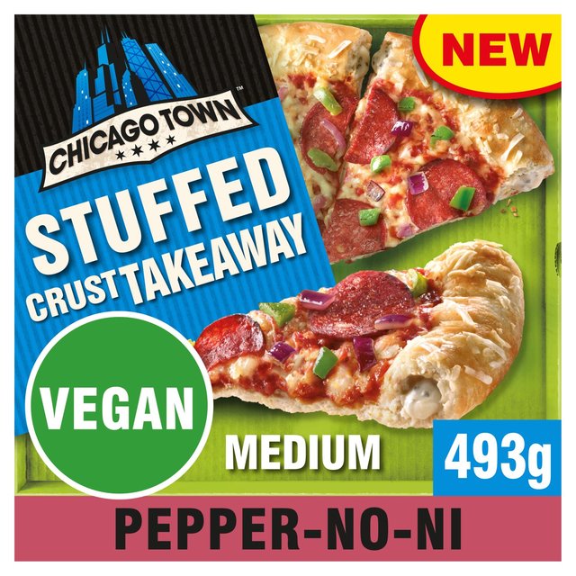 Chicago Town Takeaway Vegan Stuffed Crust Peppernoni Medium Pizza, 493g