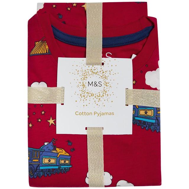 M & S Baled Trains PJ, 6-7 Years, Red