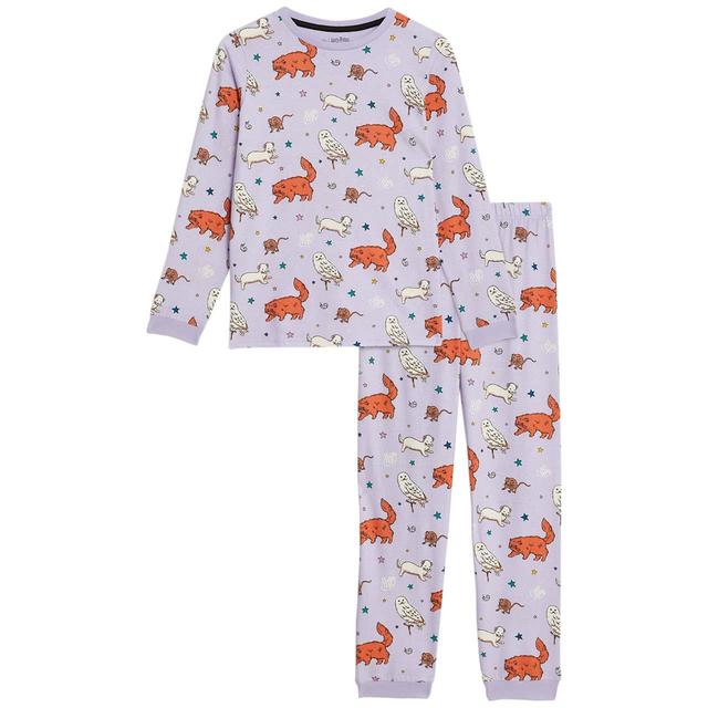 M & S OG HP Gitd Animal Pyjamas, 8-9 Years, Lilac Mix